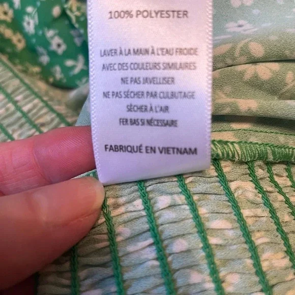 LUSH Floral Print Ruched Front Cami 1X Tunic Top Tank Green Summer Spring - Picture 7 of 7